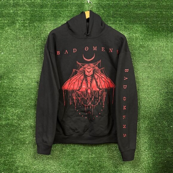 Bad Omens Night Moth Heavy Metal Band Oversized Hoodie Size Small - Picture 1 of 5